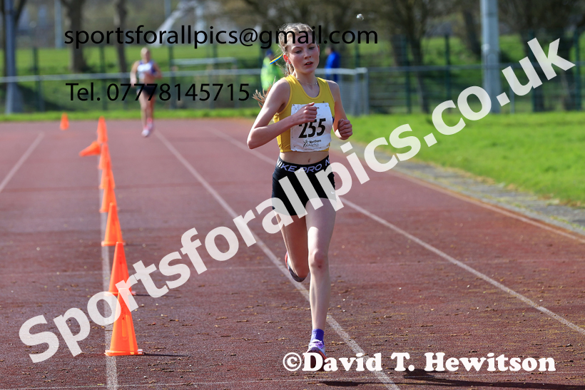 Girls Under-15s Young Athletes 5k, 2026 Northern Mens 12 and Womens 6 Stage Road Relays and Young Athletes 5k, Sheepmount Stadium, Carlisle. Photo: David T. Hewitson/Sports for All Pics